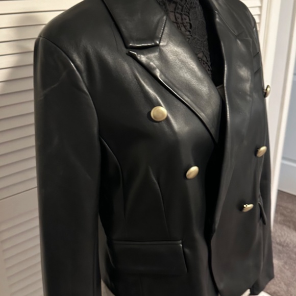 Perfect Dolce Cabo Faux Leather Double Breasted Blazer - only worn once !! - Picture 4 of 9